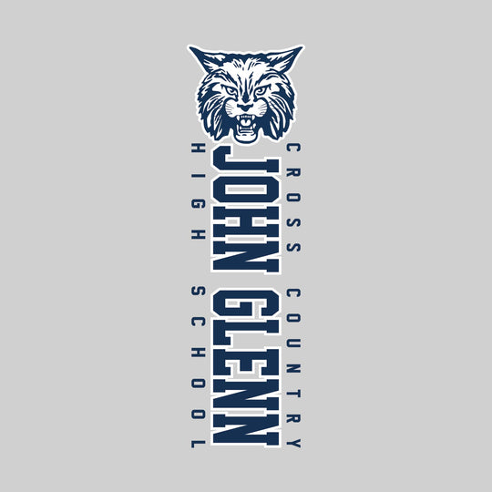 John Glenn Bobcats - Cross Country - Vertical School Name with Upper Mascot