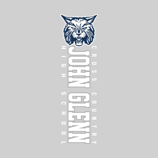John Glenn Bobcats - Cross Country - Vertical School Name with Upper Mascot