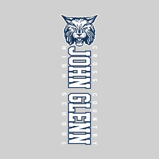 John Glenn Bobcats - Cross Country - Vertical School Name with Upper Mascot