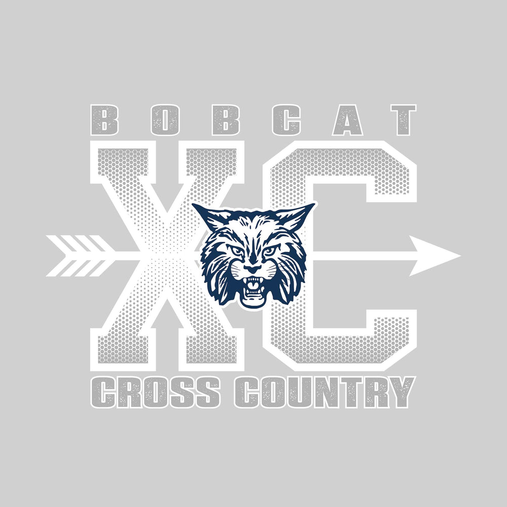 John Glenn Bobcats - Cross Country - XC with Arrow and Mascot