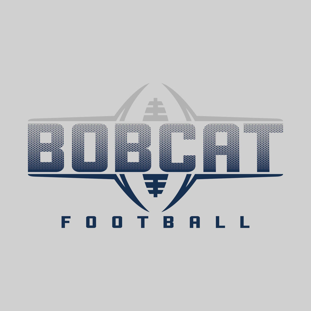John Glenn Bobcats - Football - Football Shape Bracketing Mascot Name with Hex Pattern