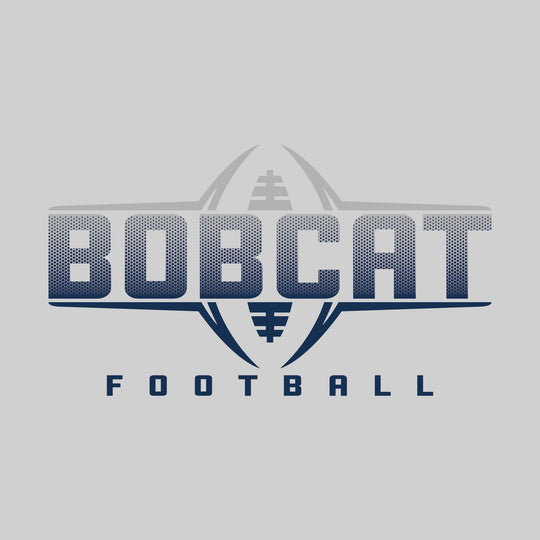 John Glenn Bobcats - Football - Football Shape Bracketing Mascot Name with Hex Pattern