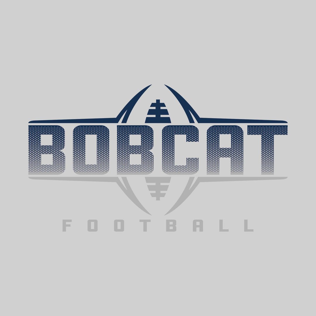 John Glenn Bobcats - Football - Football Shape Bracketing Mascot Name with Hex Pattern