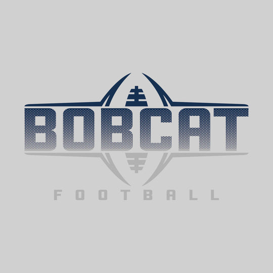 John Glenn Bobcats - Football - Football Shape Bracketing Mascot Name with Hex Pattern