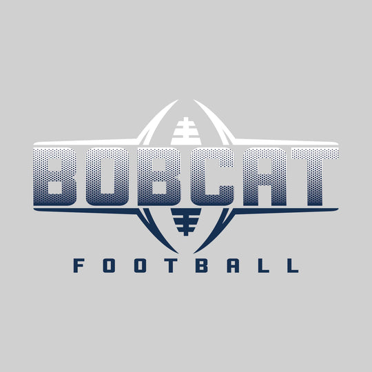 John Glenn Bobcats - Football - Football Shape Bracketing Mascot Name with Hex Pattern