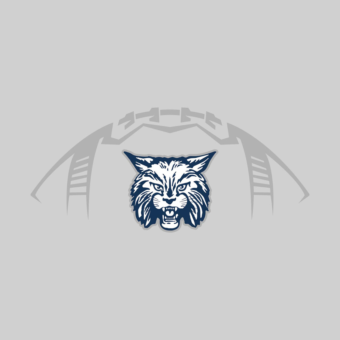 John Glenn Bobcats - Football - Football Shape Outline with Center Mascot