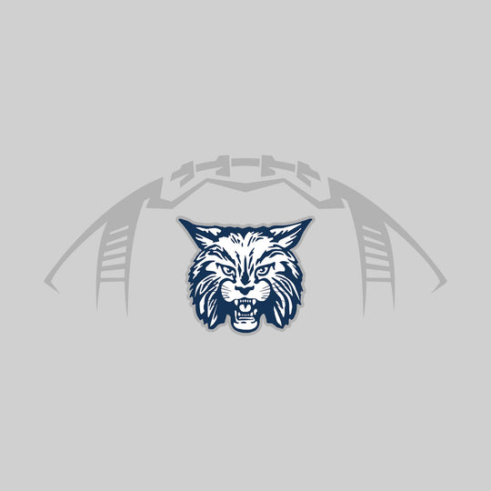 John Glenn Bobcats - Football - Football Shape Outline with Center Mascot