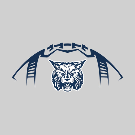 John Glenn Bobcats - Football - Football Shape Outline with Center Mascot