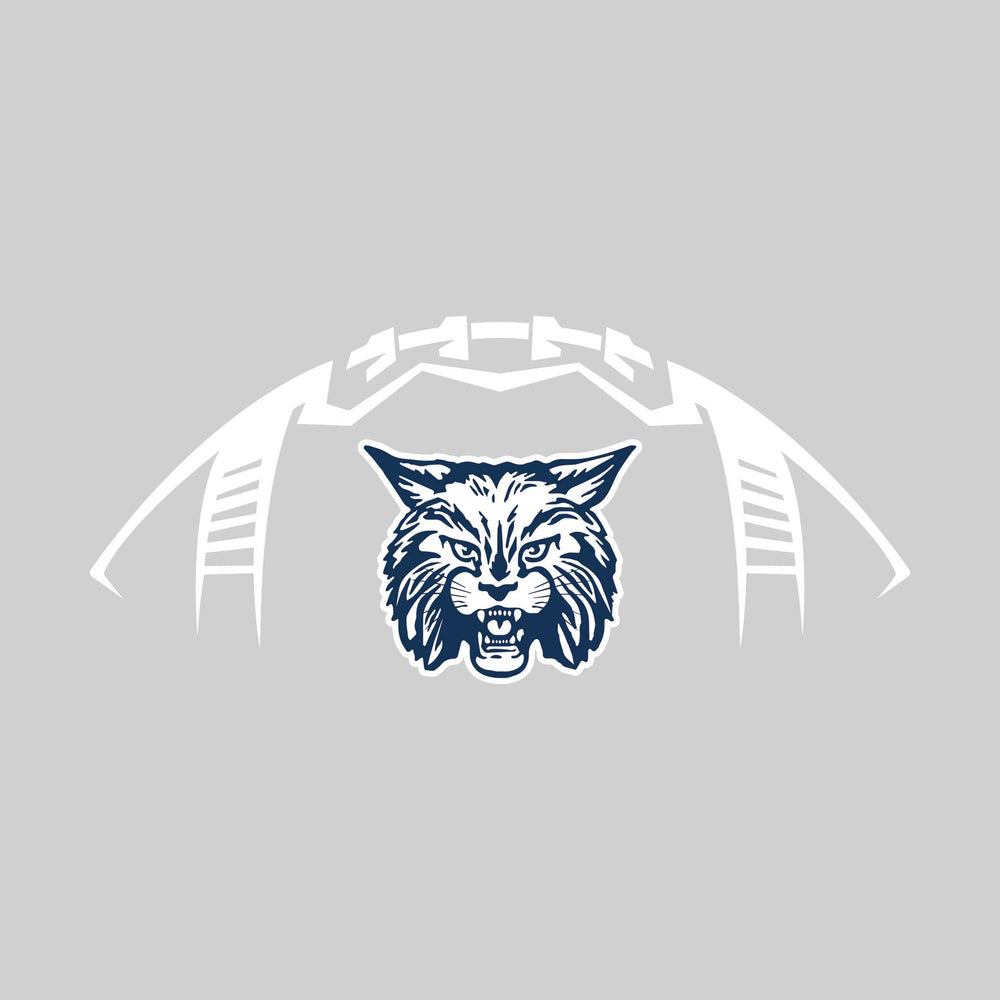 John Glenn Bobcats - Football - Football Shape Outline with Center Mascot