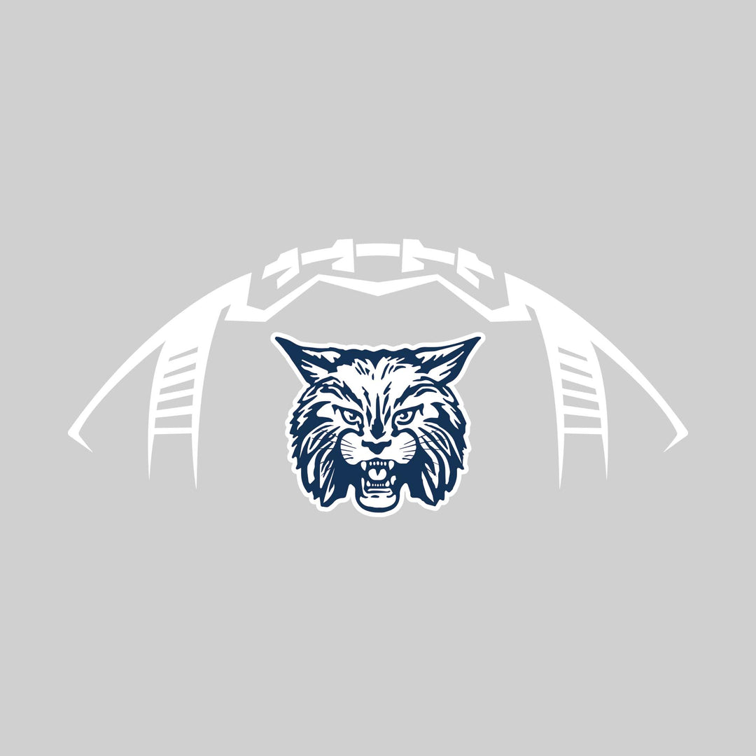 John Glenn Bobcats - Football - Football Shape Outline with Center Mascot
