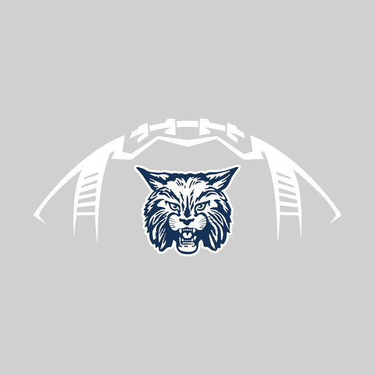 John Glenn Bobcats - Football - Football Shape Outline with Center Mascot