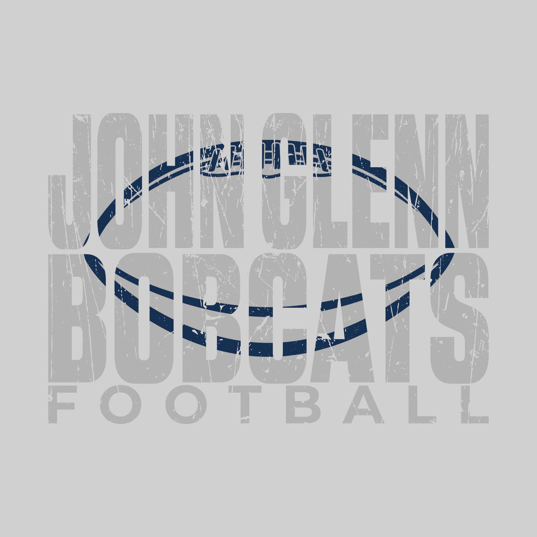 John Glenn Bobcats - Football - John Glenn Bobcats Football with Football Shape Inset