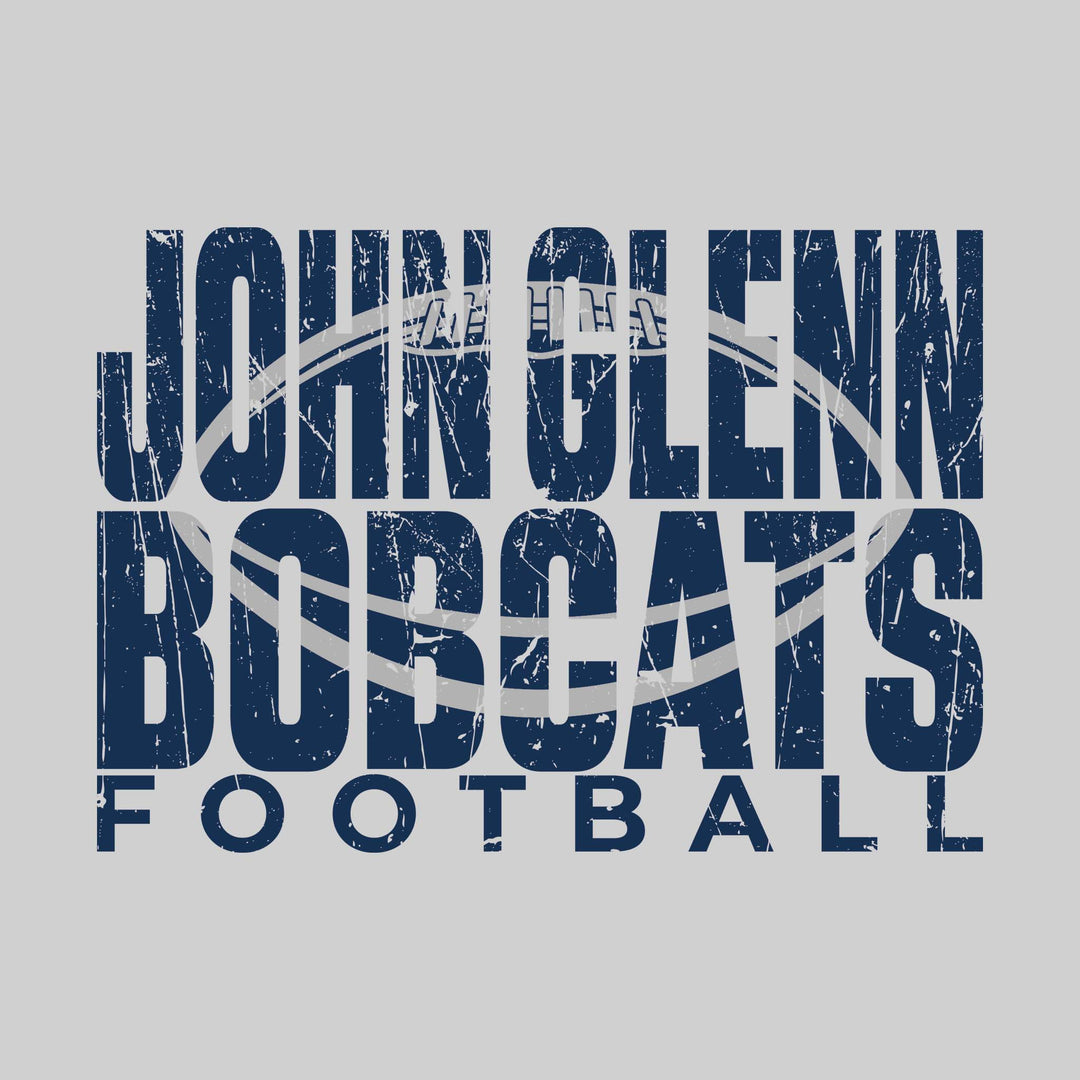 John Glenn Bobcats - Football - John Glenn Bobcats Football with Football Shape Inset