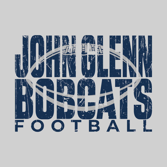 John Glenn Bobcats - Football - John Glenn Bobcats Football with Football Shape Inset