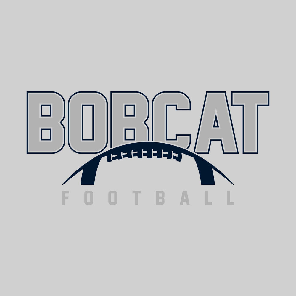 John Glenn Bobcats - Football - Outlined Bobcat with Half Football Shape