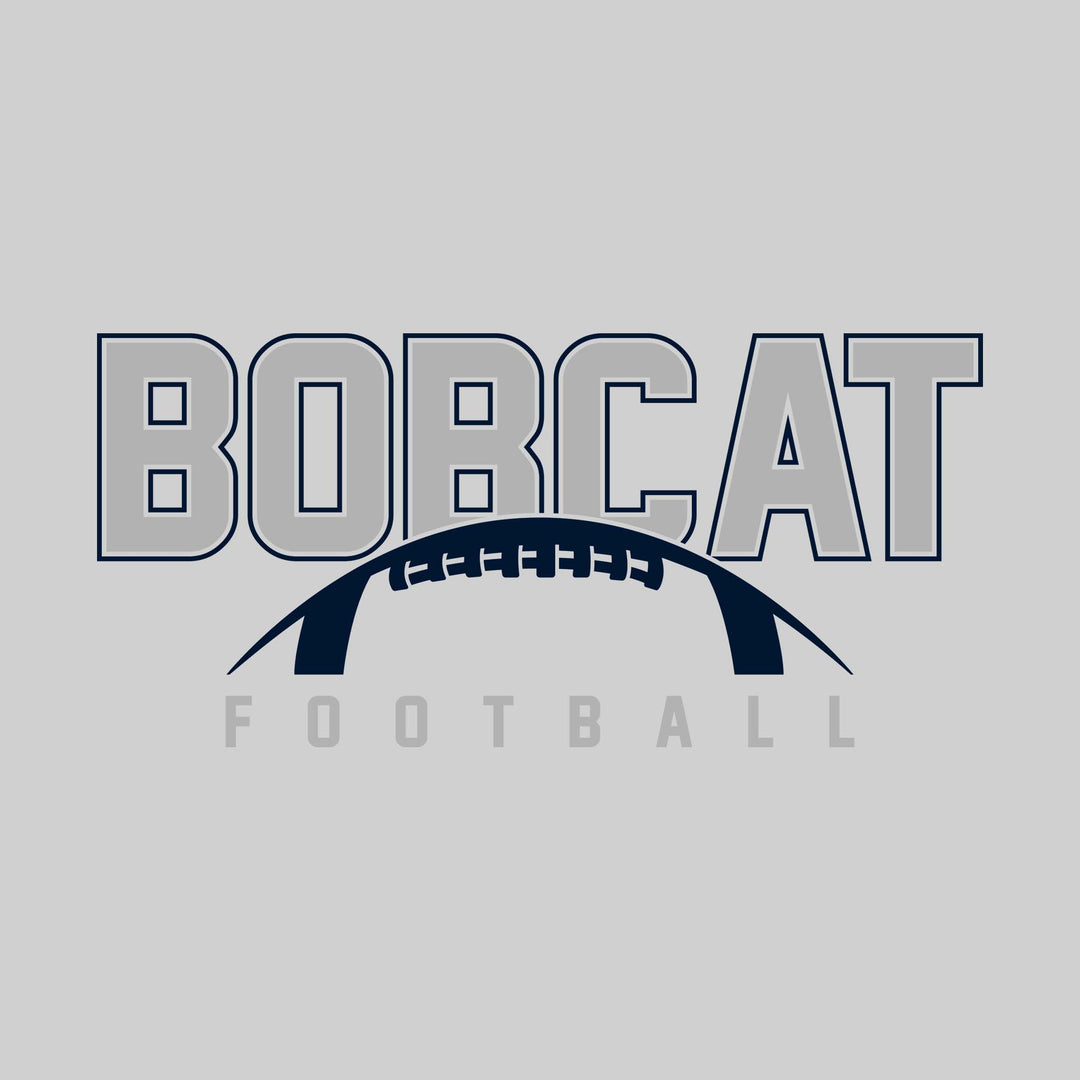 John Glenn Bobcats - Football - Outlined Bobcat with Half Football Shape