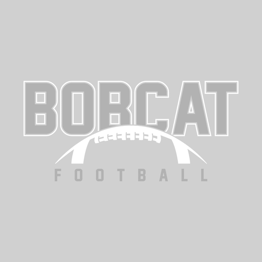 John Glenn Bobcats - Football - Outlined Bobcat with Half Football Shape