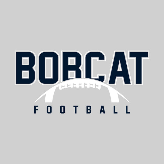 John Glenn Bobcats - Football - Outlined Bobcat with Half Football Shape