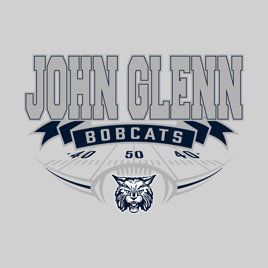 John Glenn Bobcats - Football - School Name with Banner & Yard Lines