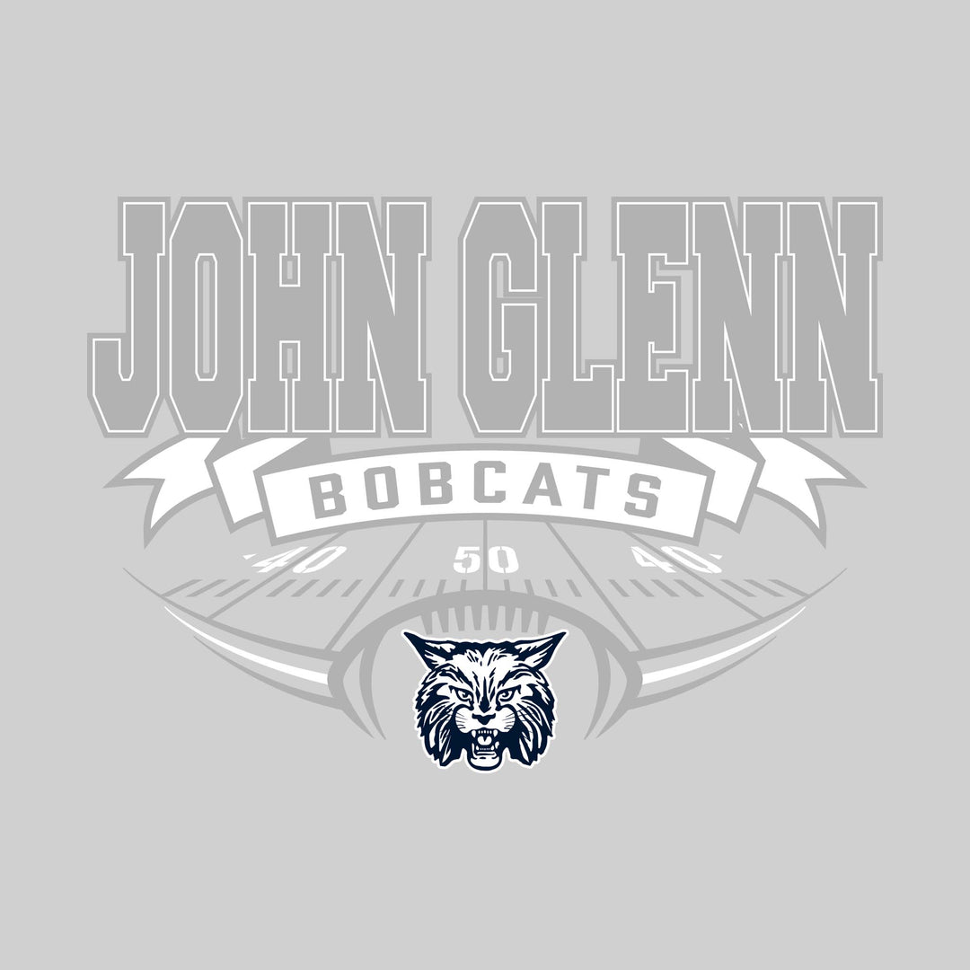 John Glenn Bobcats - Football - School Name with Banner & Yard Lines