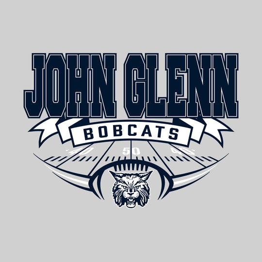 John Glenn Bobcats - Football - School Name with Banner & Yard Lines