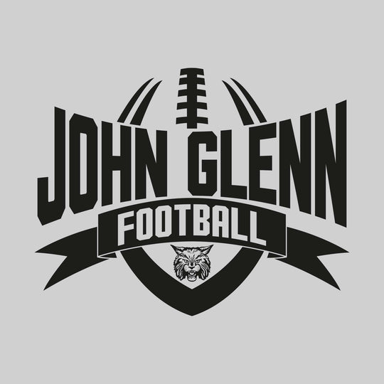 John Glenn Bobcats - Football - School Name with Football Shape and Banner