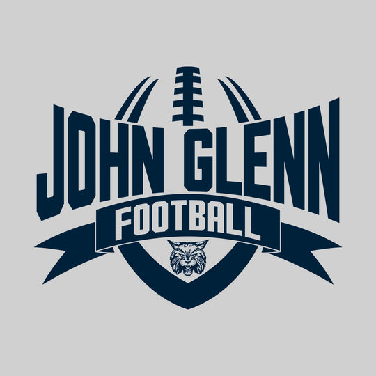 John Glenn Bobcats - Football - School Name with Football Shape and Banner
