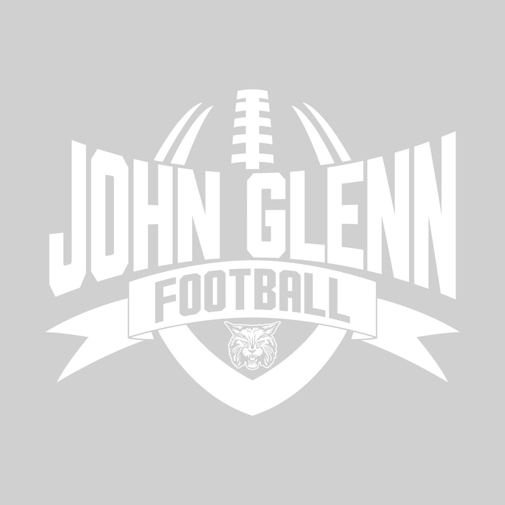 John Glenn Bobcats - Football - School Name with Football Shape and Banner