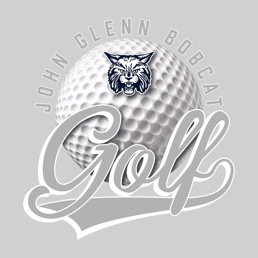 John Glenn Bobcats - Golf - Arched School Name Over Golf Ball