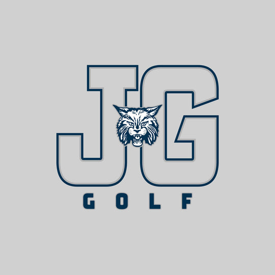 John Glenn Bobcats - Golf - Outlined Letters Over Golf with Mascot