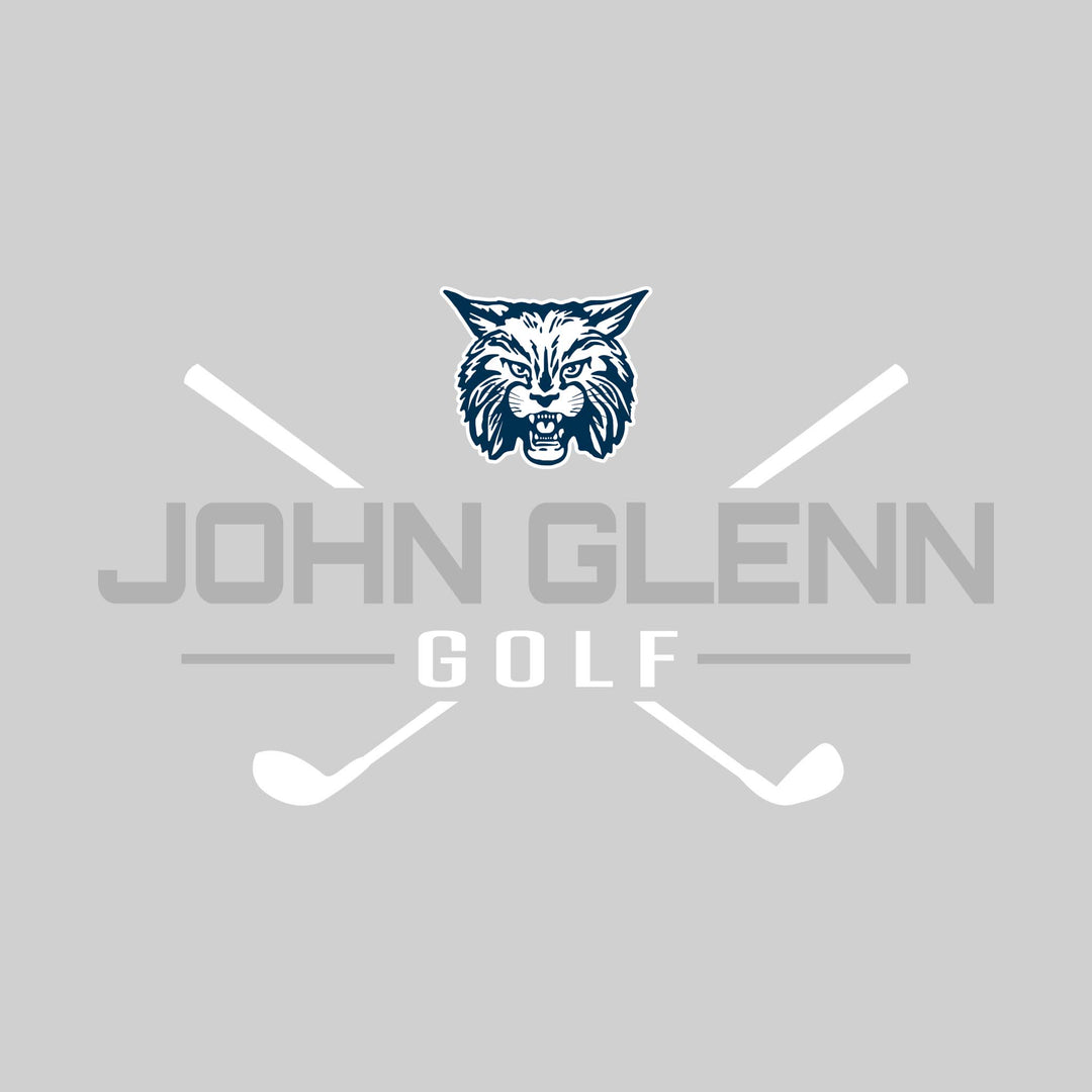 John Glenn Bobcats - Golf - School Name with Crossed Clubs