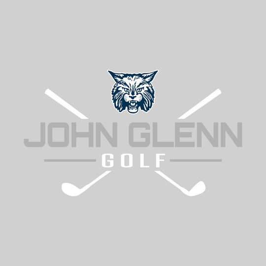 John Glenn Bobcats - Golf - School Name with Crossed Clubs
