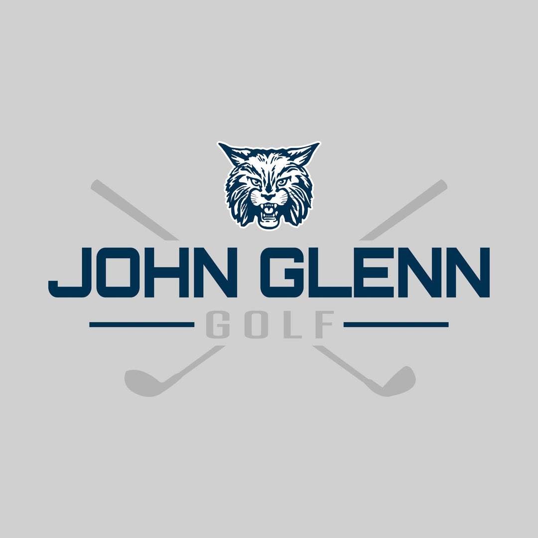 John Glenn Bobcats - Golf - School Name with Crossed Clubs