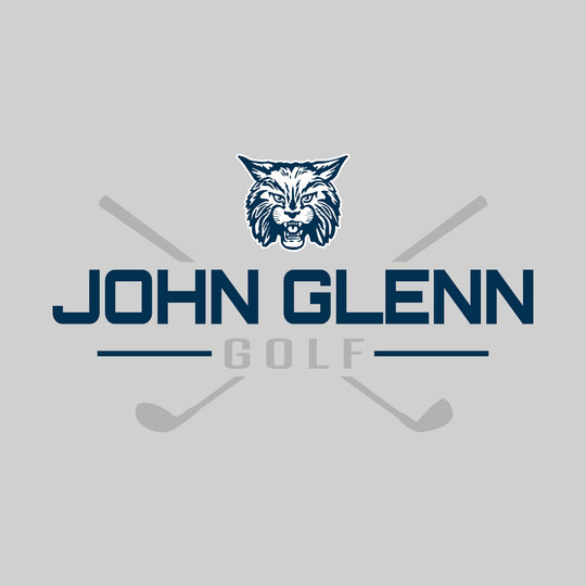 John Glenn Bobcats - Golf - School Name with Crossed Clubs