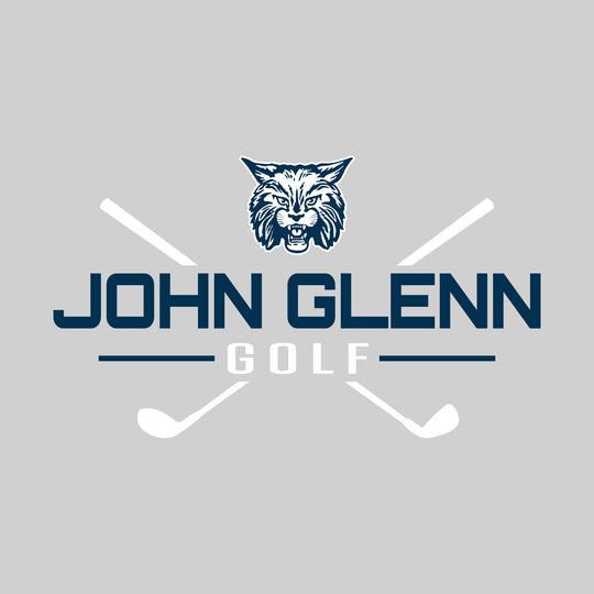 John Glenn Bobcats - Golf - School Name with Crossed Clubs