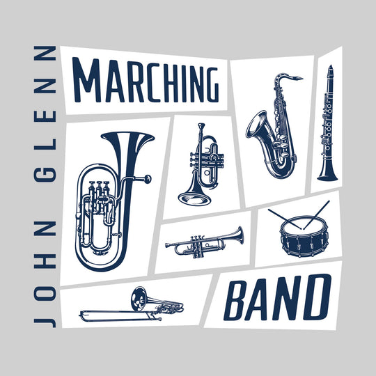 John Glenn Bobcats - Marching Band - Instrument Collage with School Name