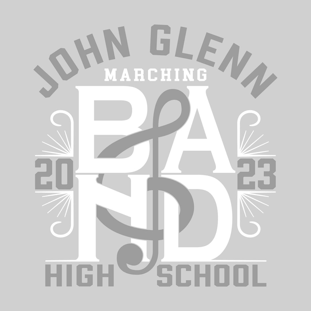 John Glenn Bobcats - Marching Band - Treble Clef Weaved Through Letters