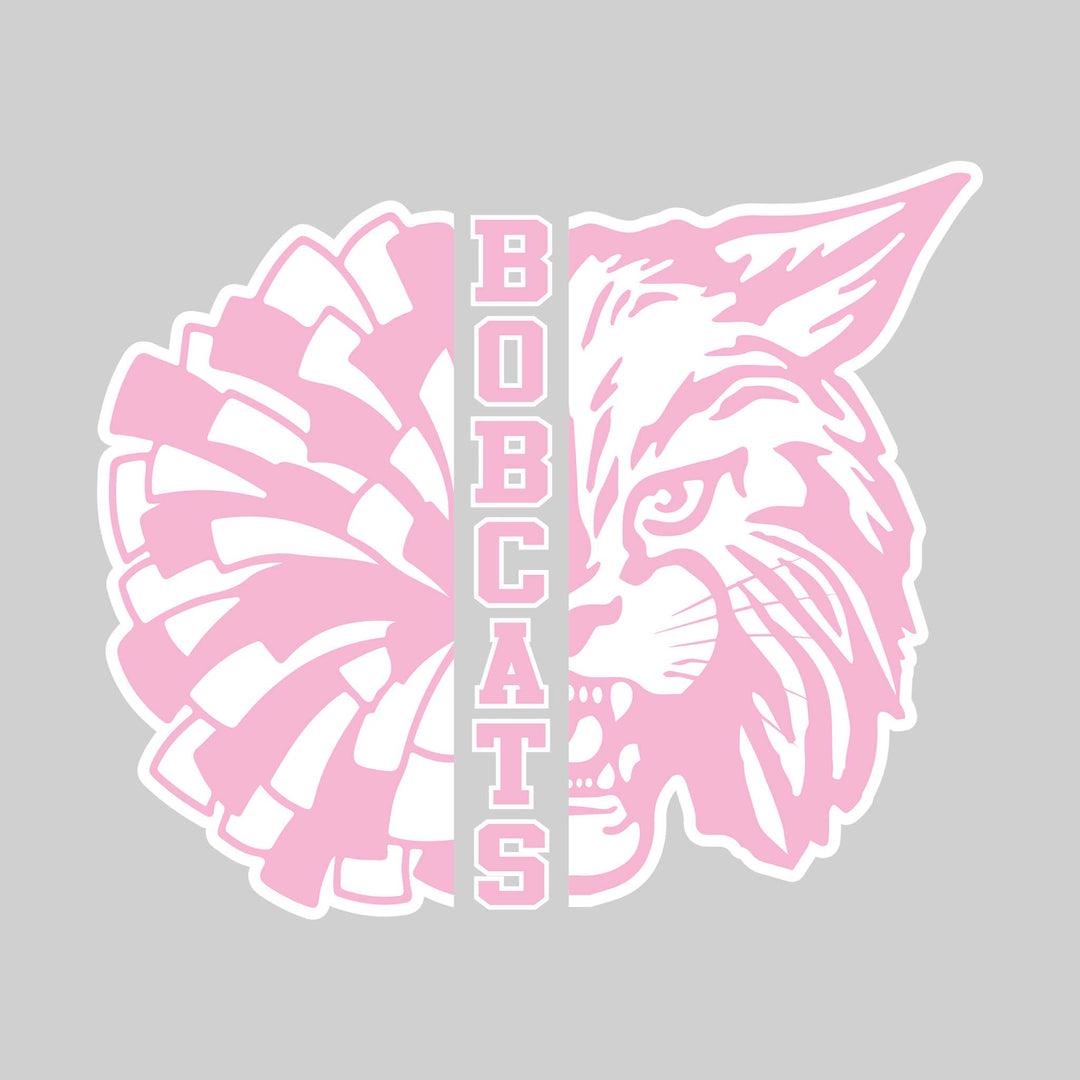 John Glenn Bobcats - Poms - Half Pom with Mascot