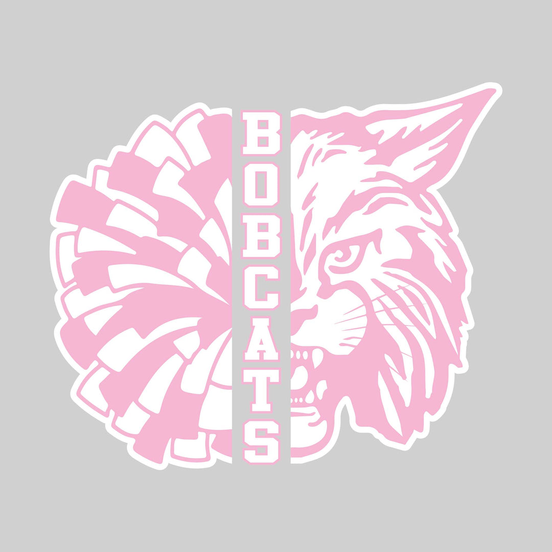John Glenn Bobcats - Poms - Half Pom with Mascot