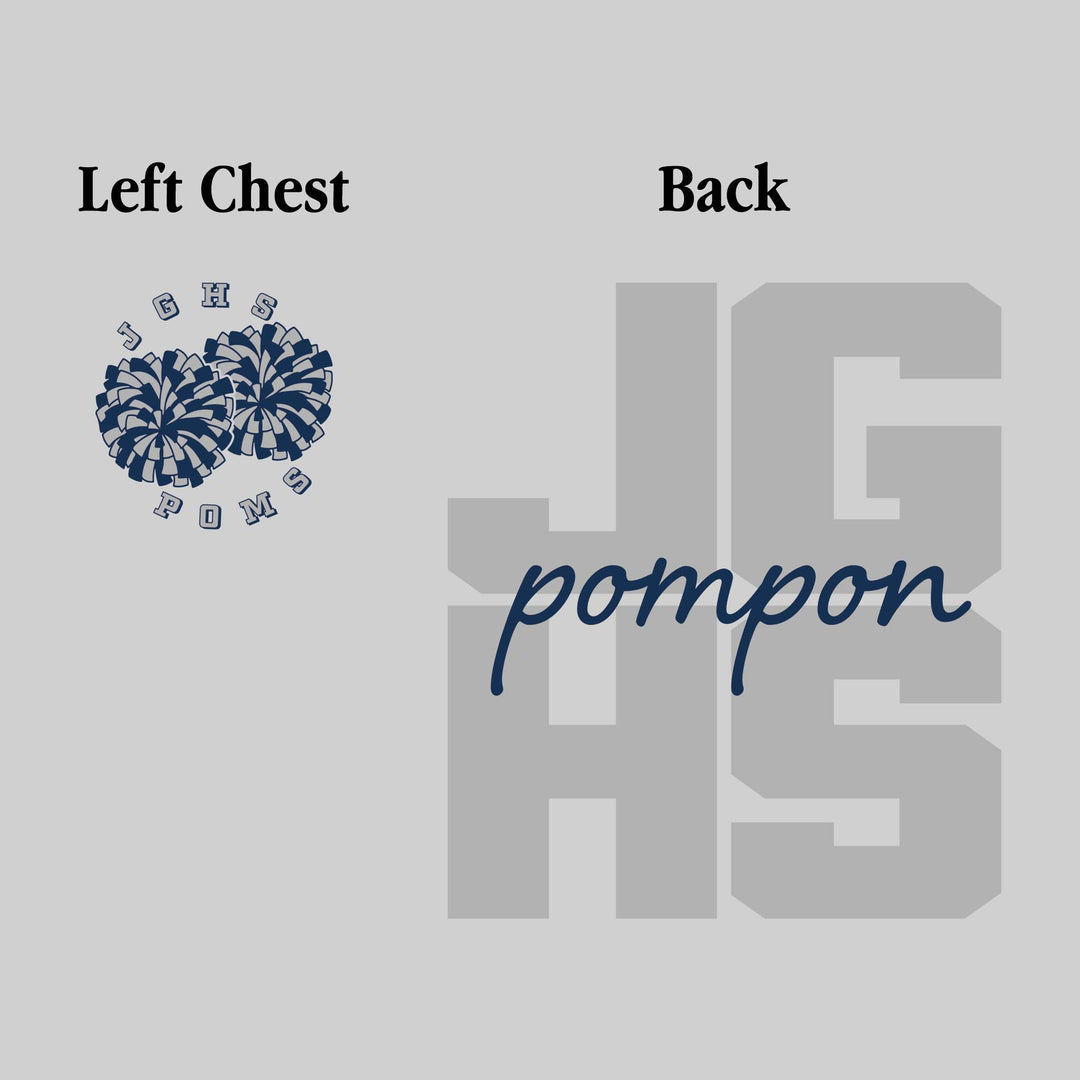 John Glenn Bobcats - Poms - JGHS Stacked with Cursive Pompon