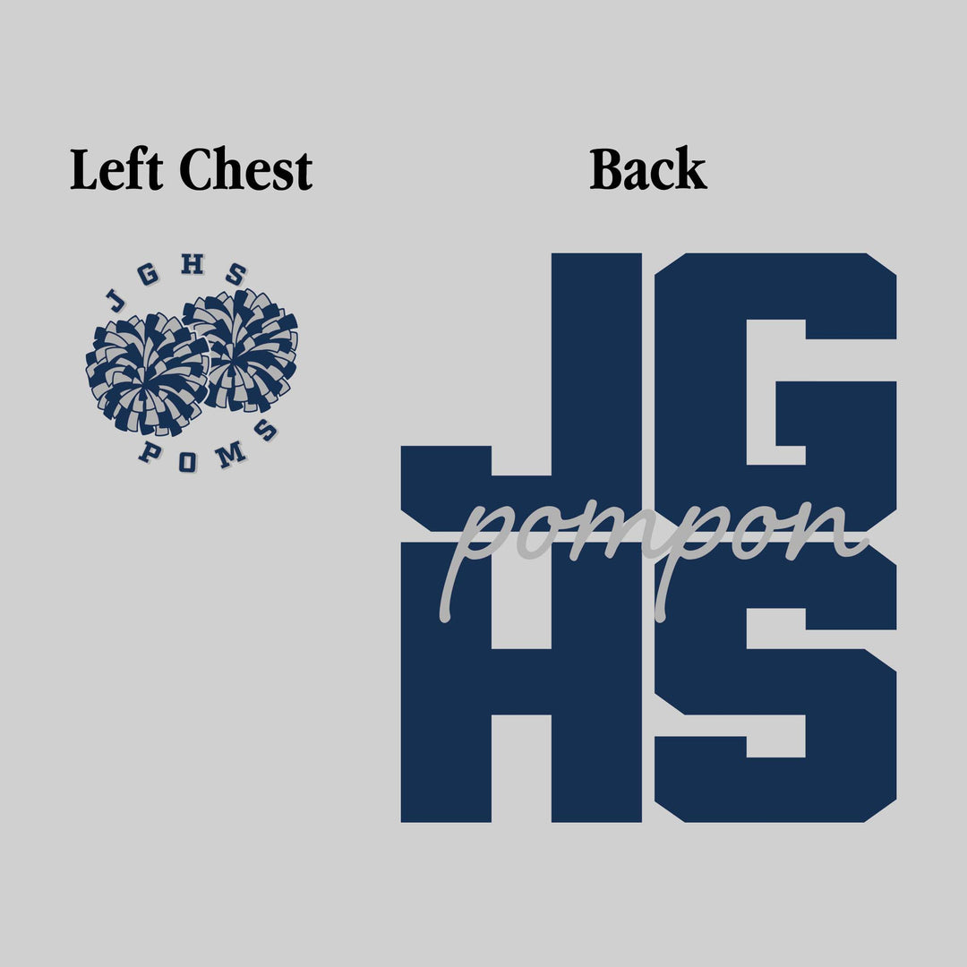 John Glenn Bobcats - Poms - JGHS Stacked with Cursive Pompon