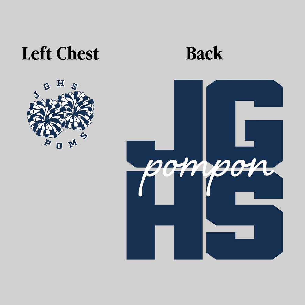 John Glenn Bobcats - Poms - JGHS Stacked with Cursive Pompon