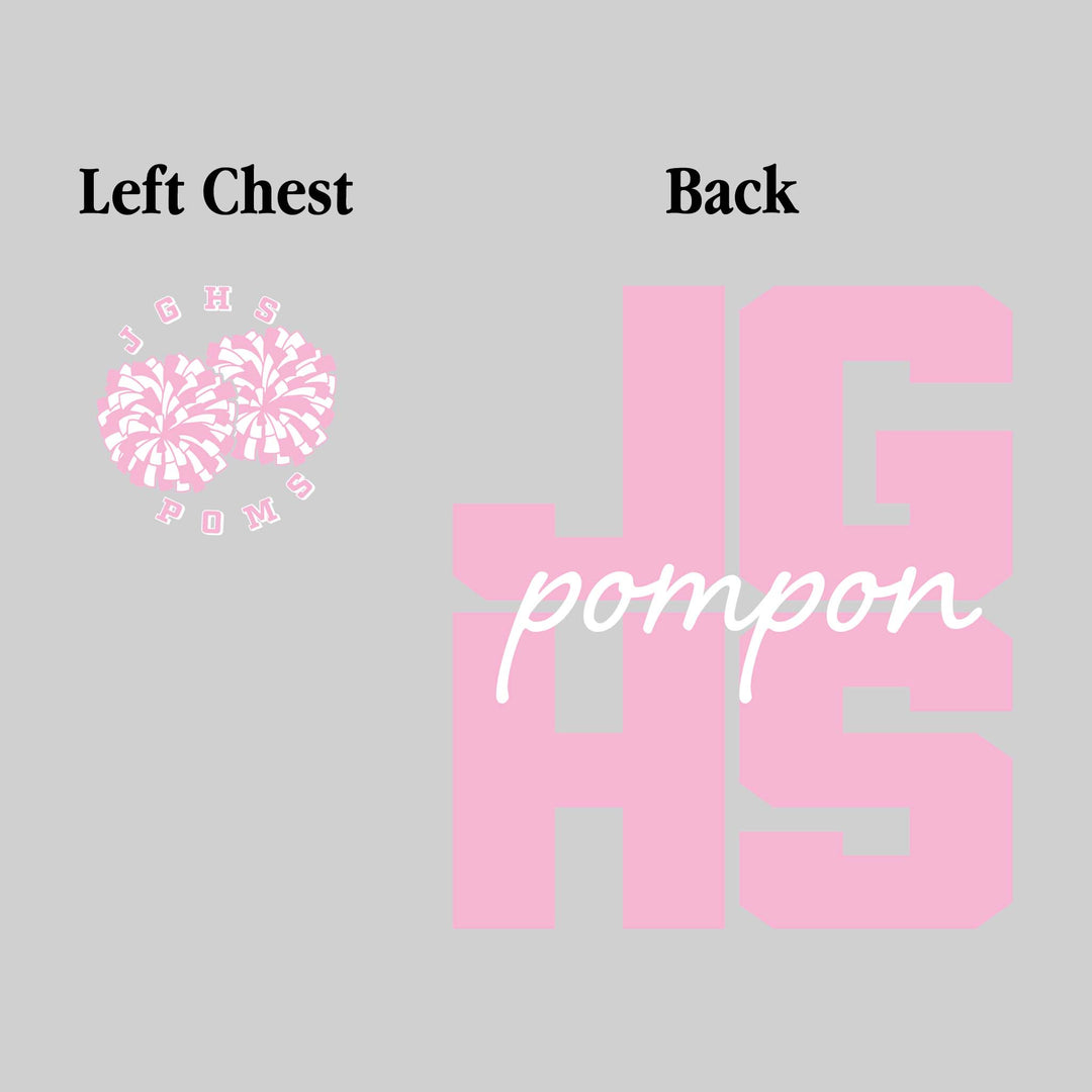John Glenn Bobcats - Poms - JGHS Stacked with Cursive Pompon