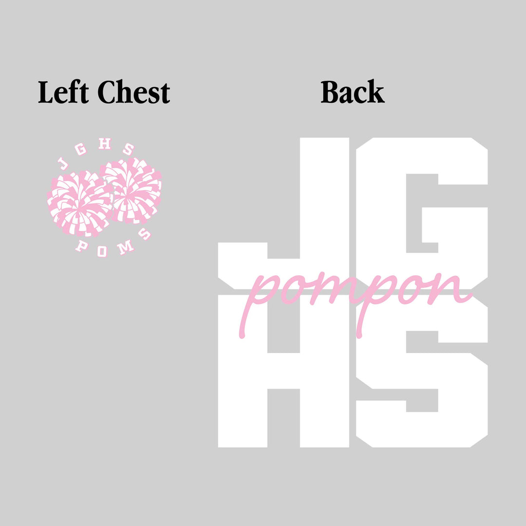 John Glenn Bobcats - Poms - JGHS Stacked with Cursive Pompon