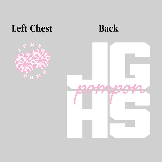 John Glenn Bobcats - Poms - JGHS Stacked with Cursive Pompon