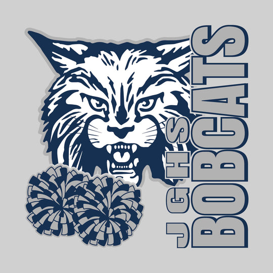 John Glenn Bobcats - Poms - JGHS Vertical with Mascot &amp; Poms