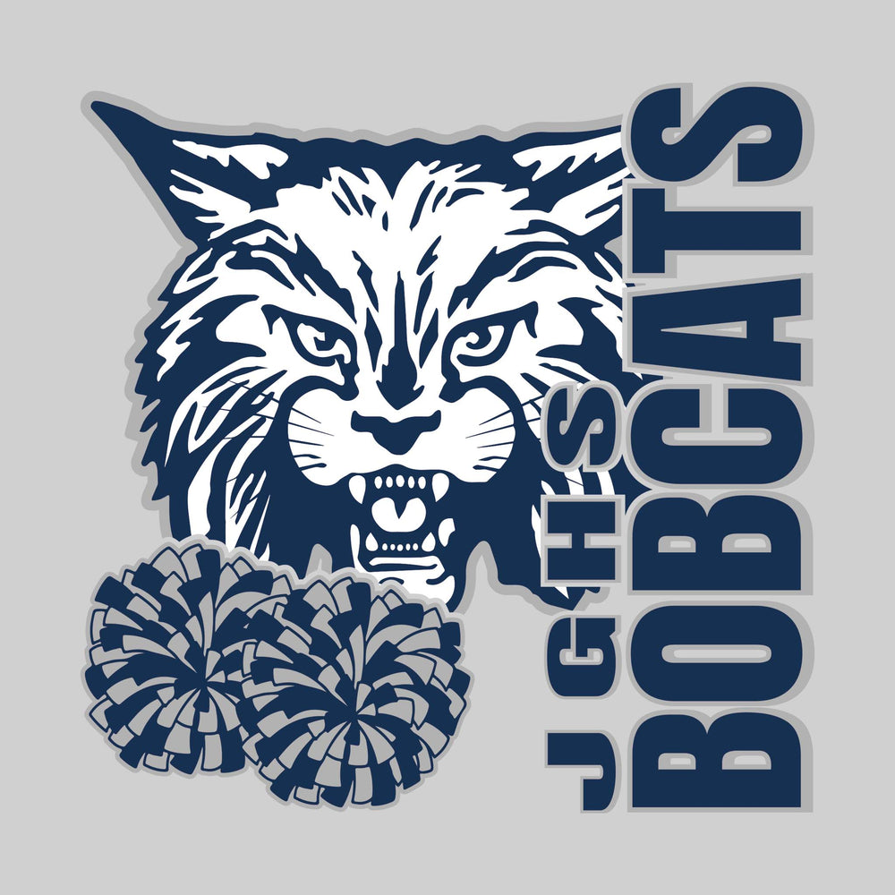 John Glenn Bobcats - Poms - JGHS Vertical with Mascot & Poms