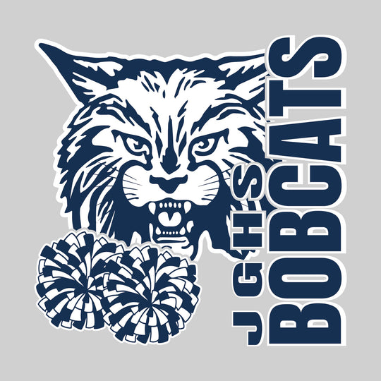 John Glenn Bobcats - Poms - JGHS Vertical with Mascot &amp; Poms