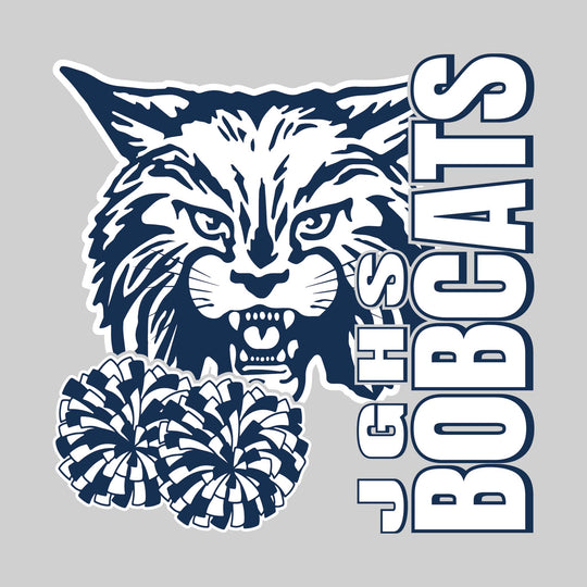 John Glenn Bobcats - Poms - JGHS Vertical with Mascot &amp; Poms