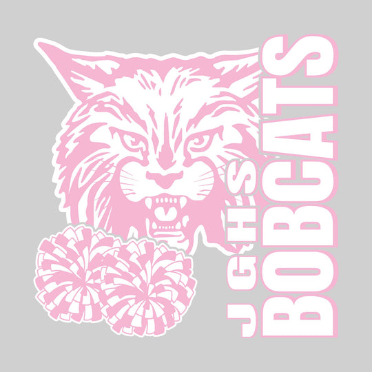 John Glenn Bobcats - Poms - JGHS Vertical with Mascot &amp; Poms